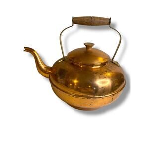 Vintage Tagus R57 Copper Tea Kettle Portugal Teak Handle 6"h